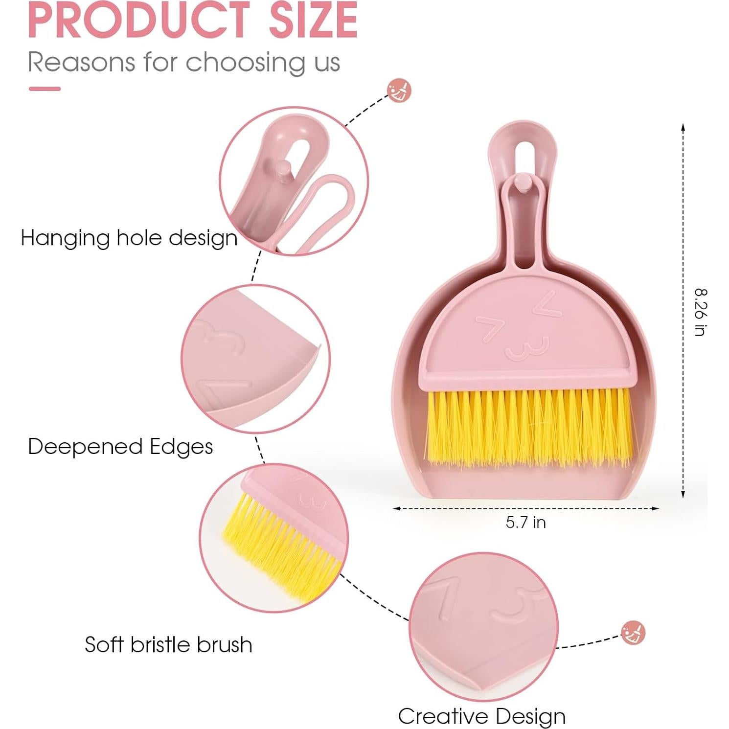 Juego de Escoba y Recogedor Compacto Shaloxar Rosa 14.48x20.93cm