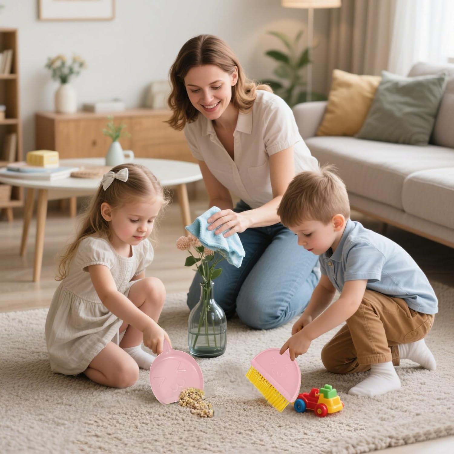 Juego de Escoba y Recogedor Compacto Shaloxar Rosa 14.48x20.93cm