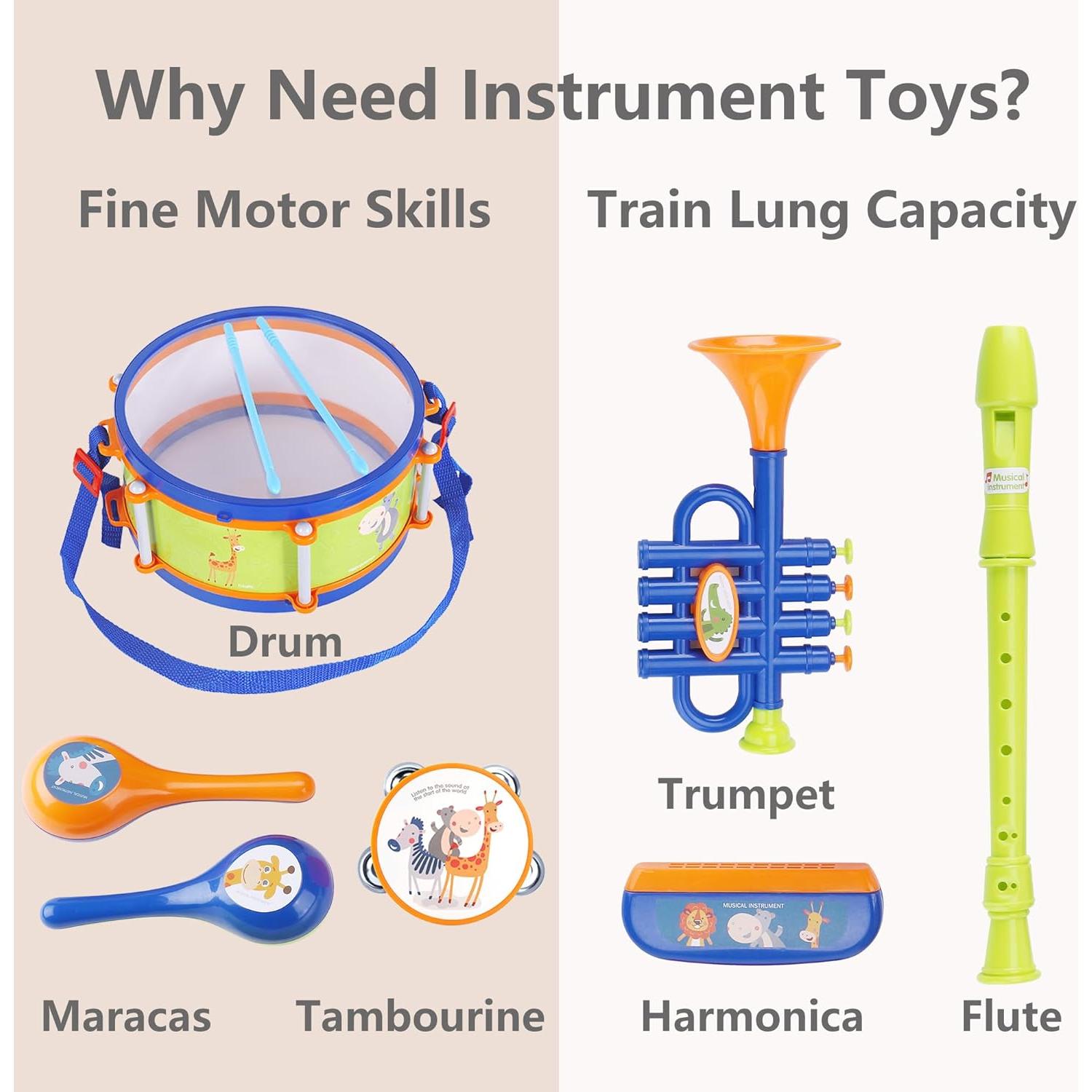 Set de Instrumentos Musicales iPlay, iLearn para Niños 18 Meses a 5 Años