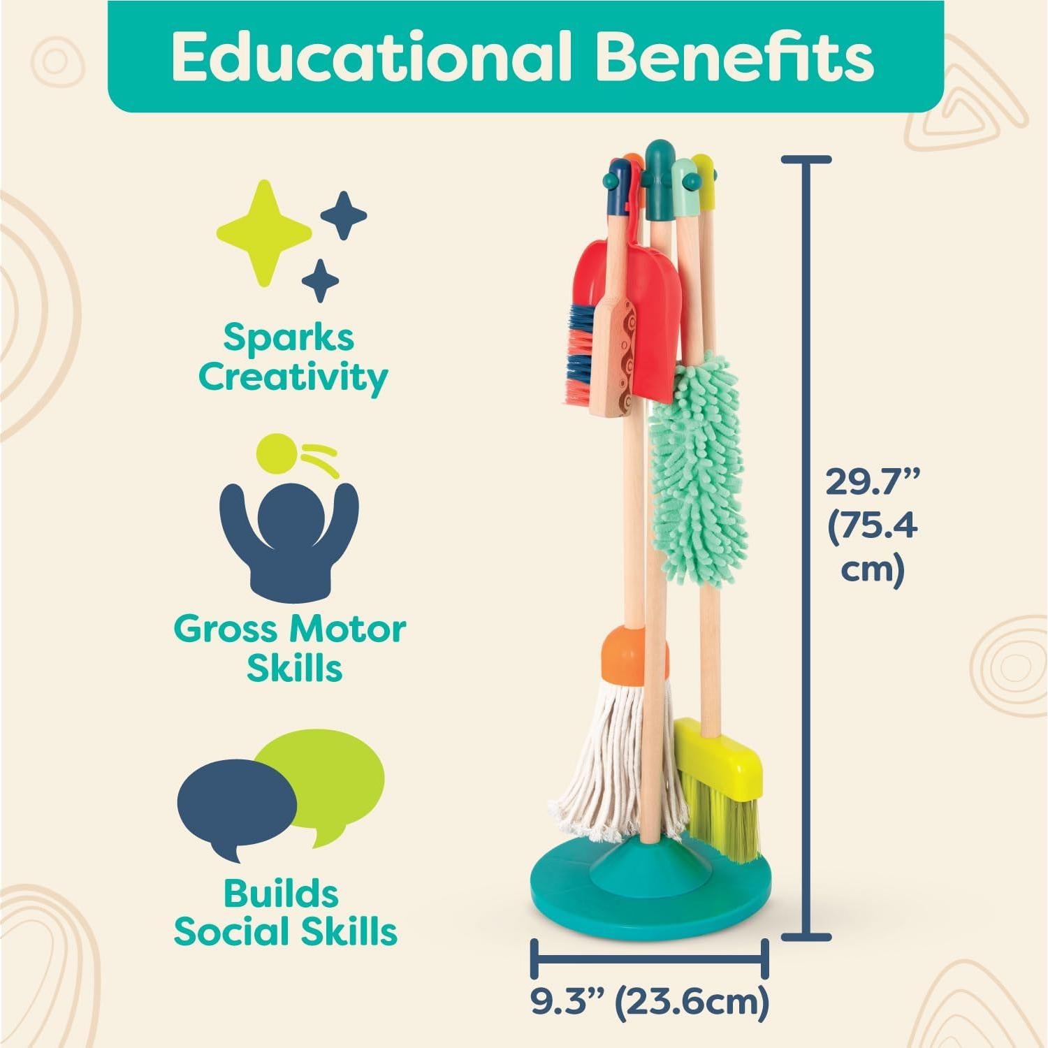 Set de limpieza de madera B. toys Clean n' Play - 6 piezas