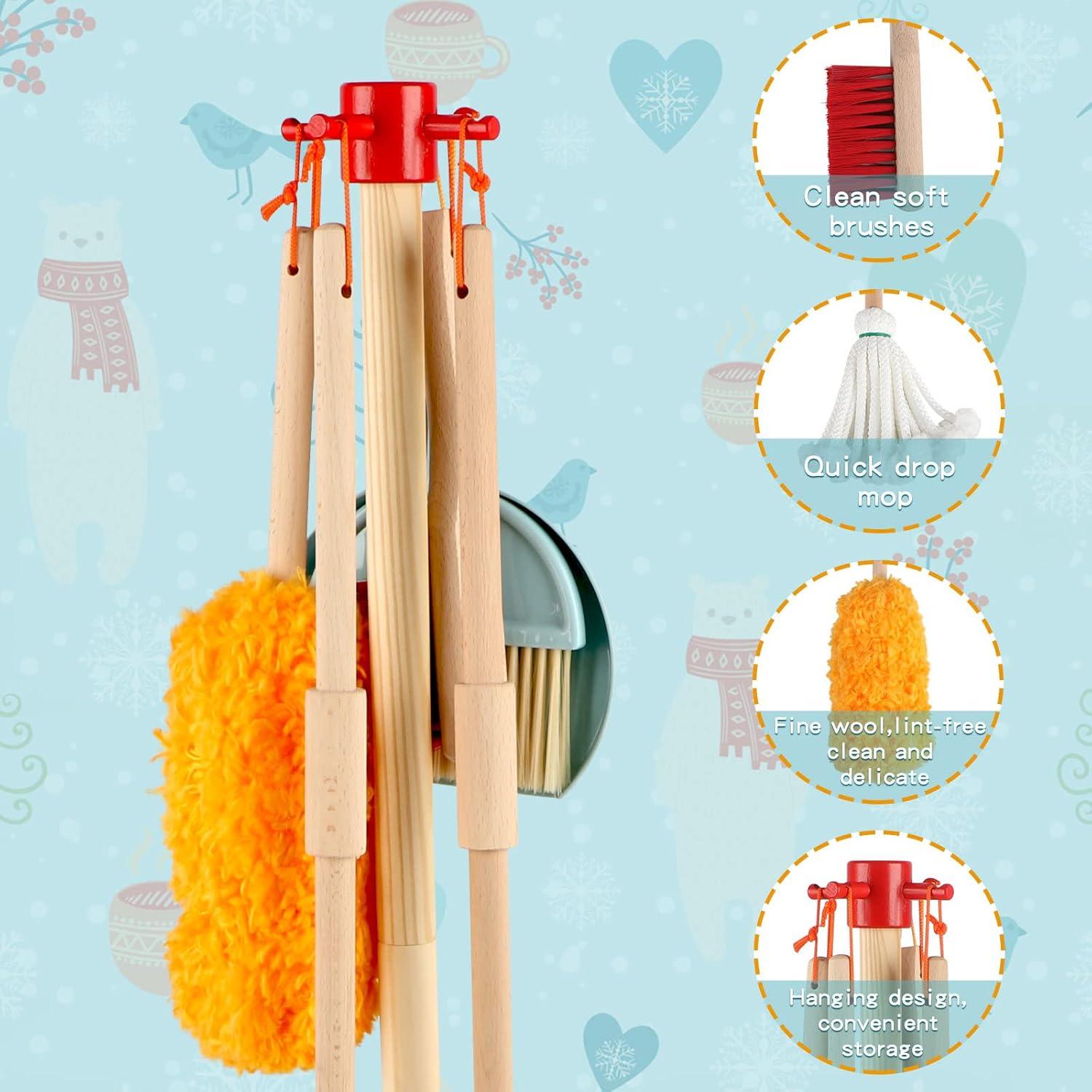 Juego de Limpieza para Niños Qilay 7 Piezas Madera Educativo