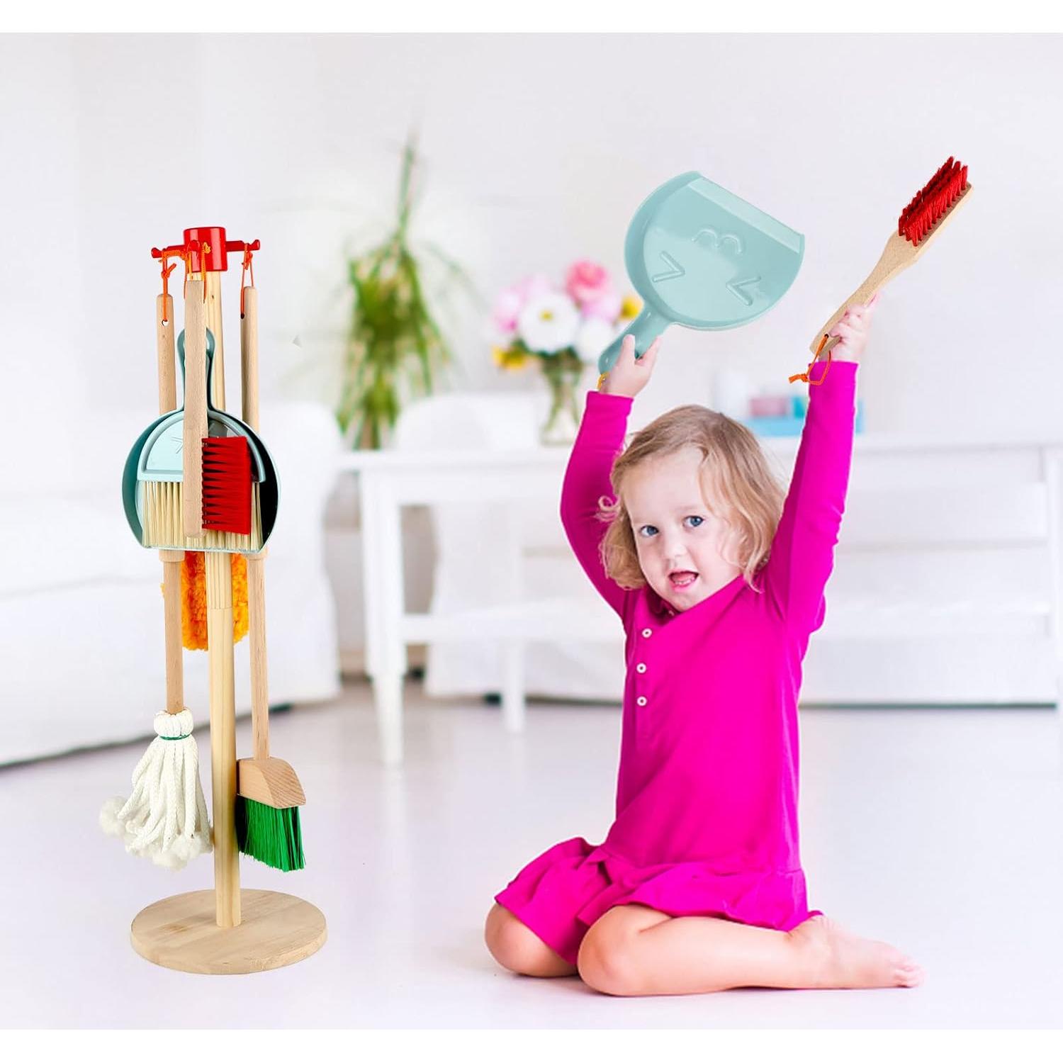 Juego de Limpieza para Niños Qilay 7 Piezas Madera Educativo