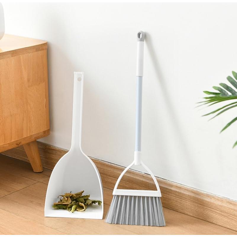 Juego de Escoba y Recogedor Mini Healeved para Niños - Blanco