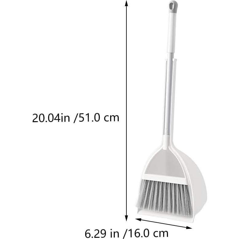 Juego de Escoba y Recogedor Mini Healeved para Niños - Blanco