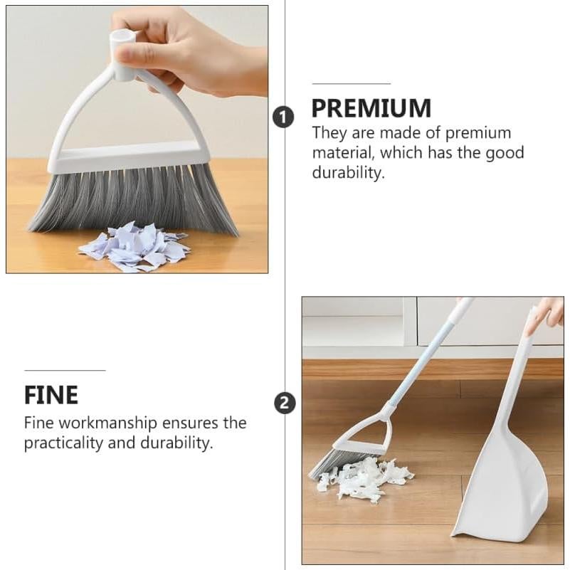 Juego de Escoba y Recogedor Mini Healeved para Niños - Blanco