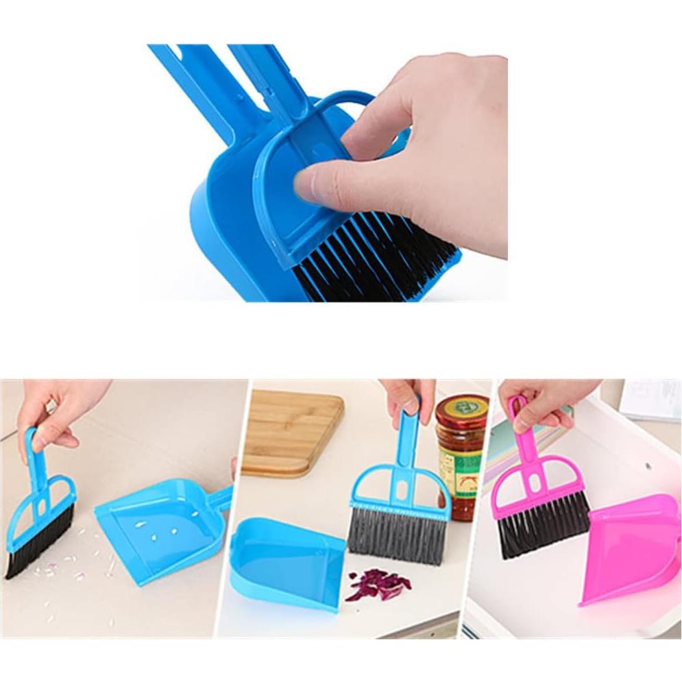 Juego de Escoba y Recogedor Compacto Mengqianxun - Azul