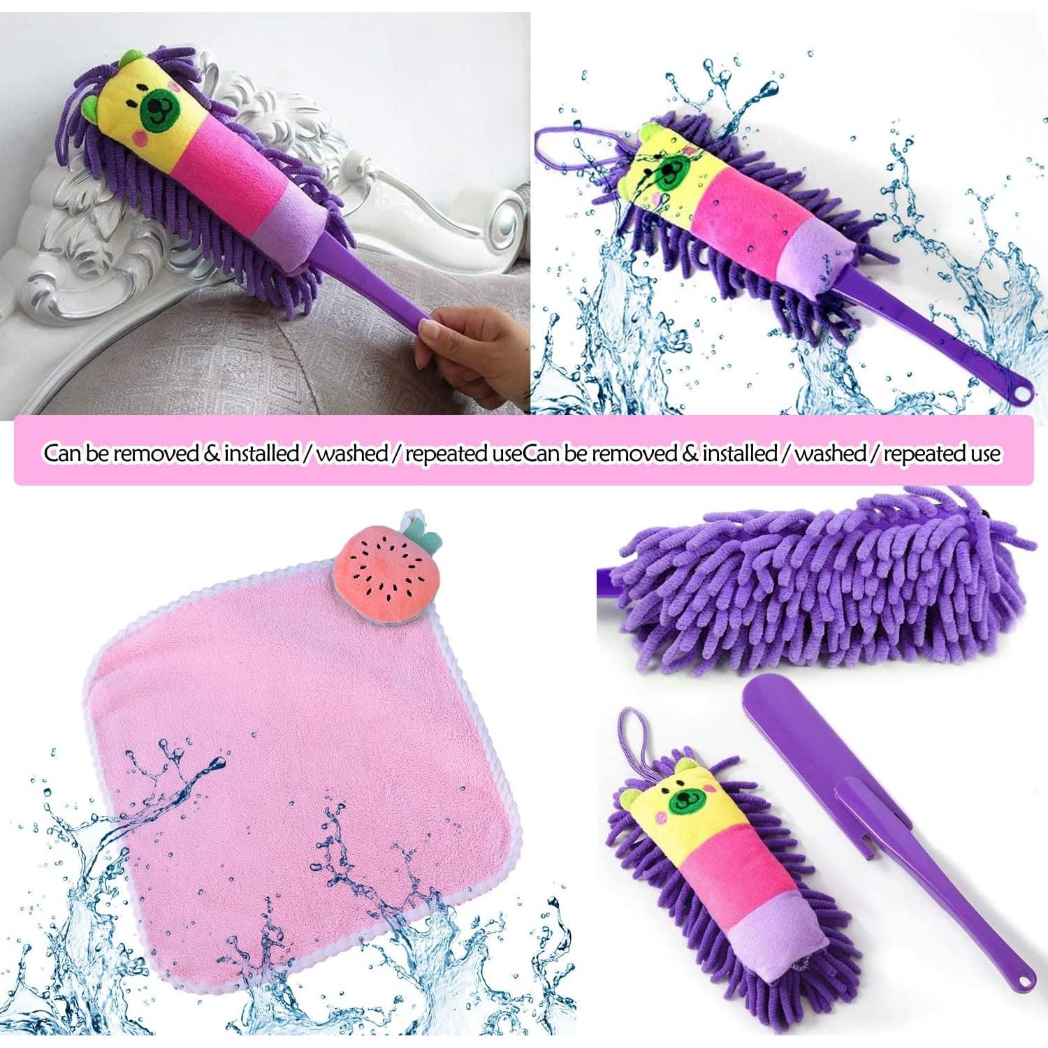 Juego de Limpieza Infantil 7 Piezas CTRLZS - Mopa, Escoba, Cepillo