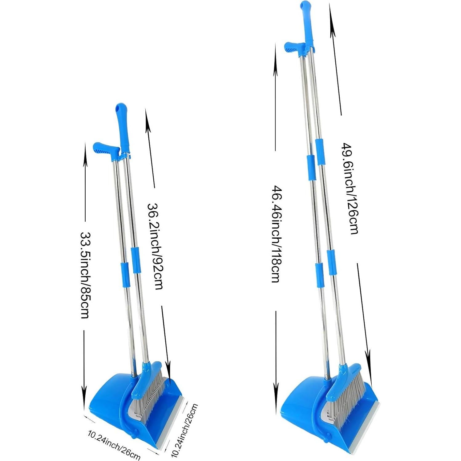 Juego de Escoba y Recogedor para Niños - Azul Claro, 126cm