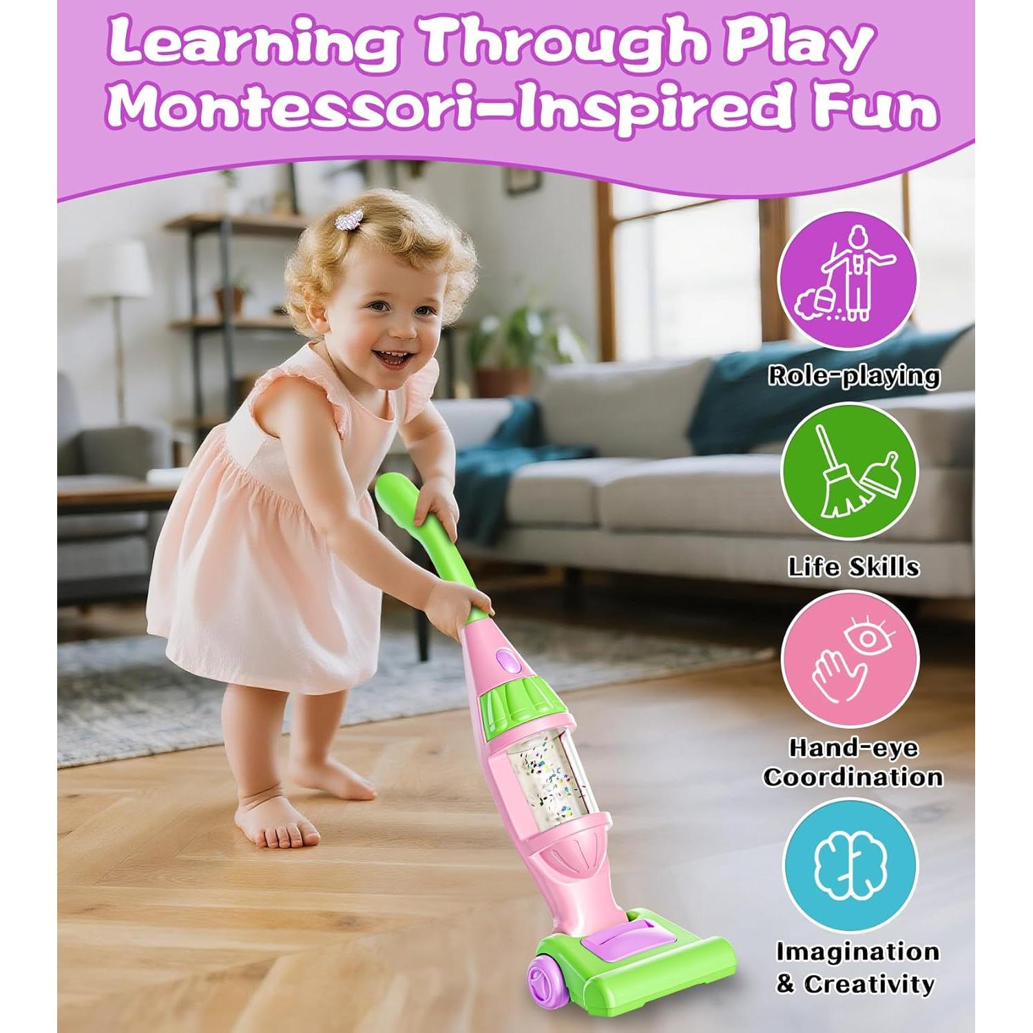 Aspiradora de Juguete BOIMOES con Sonidos y Luces - 3 a 6 Años