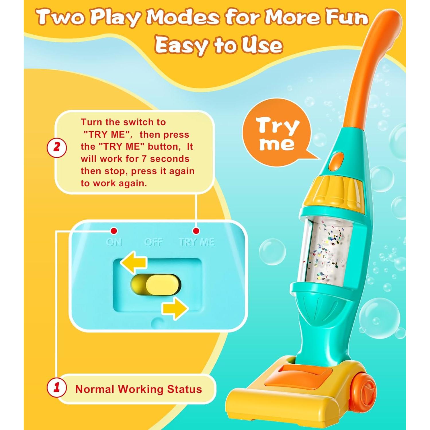 Aspiradora de Juguete BOIMOES con Sonidos y Luces - 3 a 6 Años