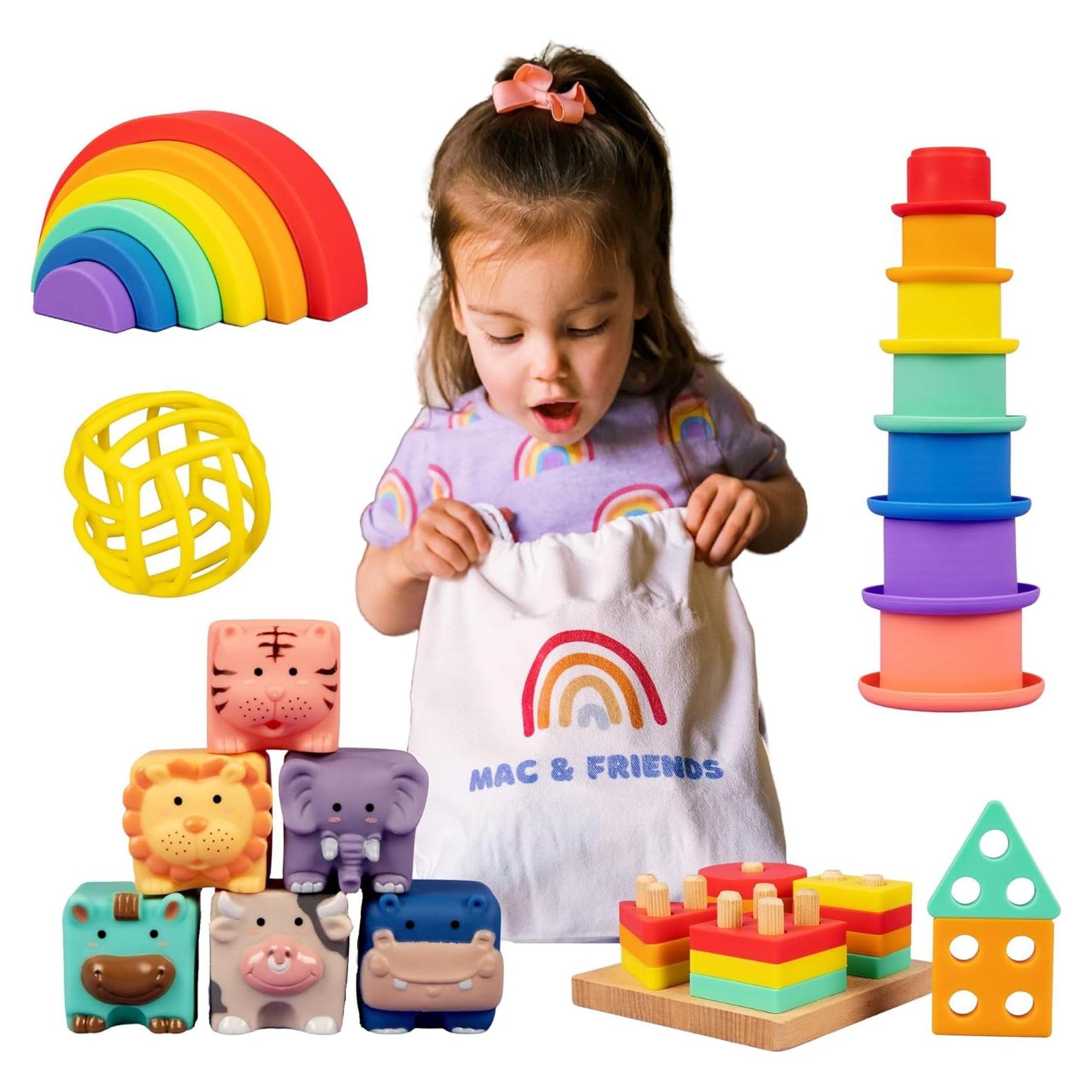 Set de Juguetes Montessori Mac y Amigos 5 en 1 para Bebés