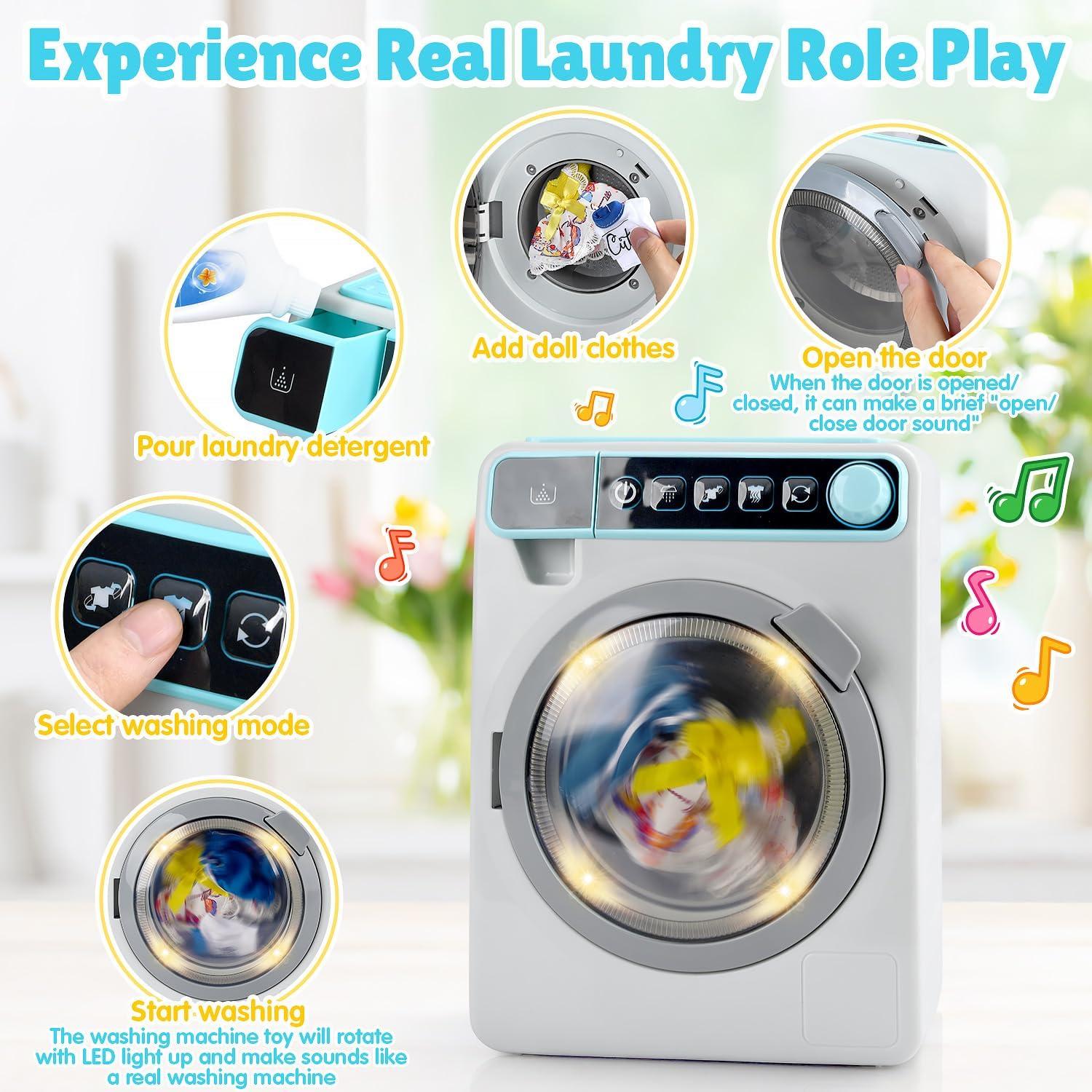 Lavadora de Juguete PLAY con Sonido y Luz, Set Interactivo