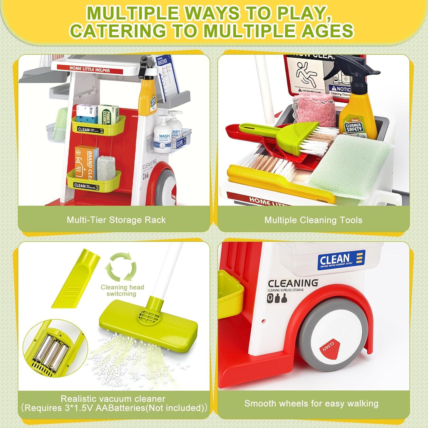 Juego de Limpieza Dreamon 19 Piezas con Aspiradora Realista