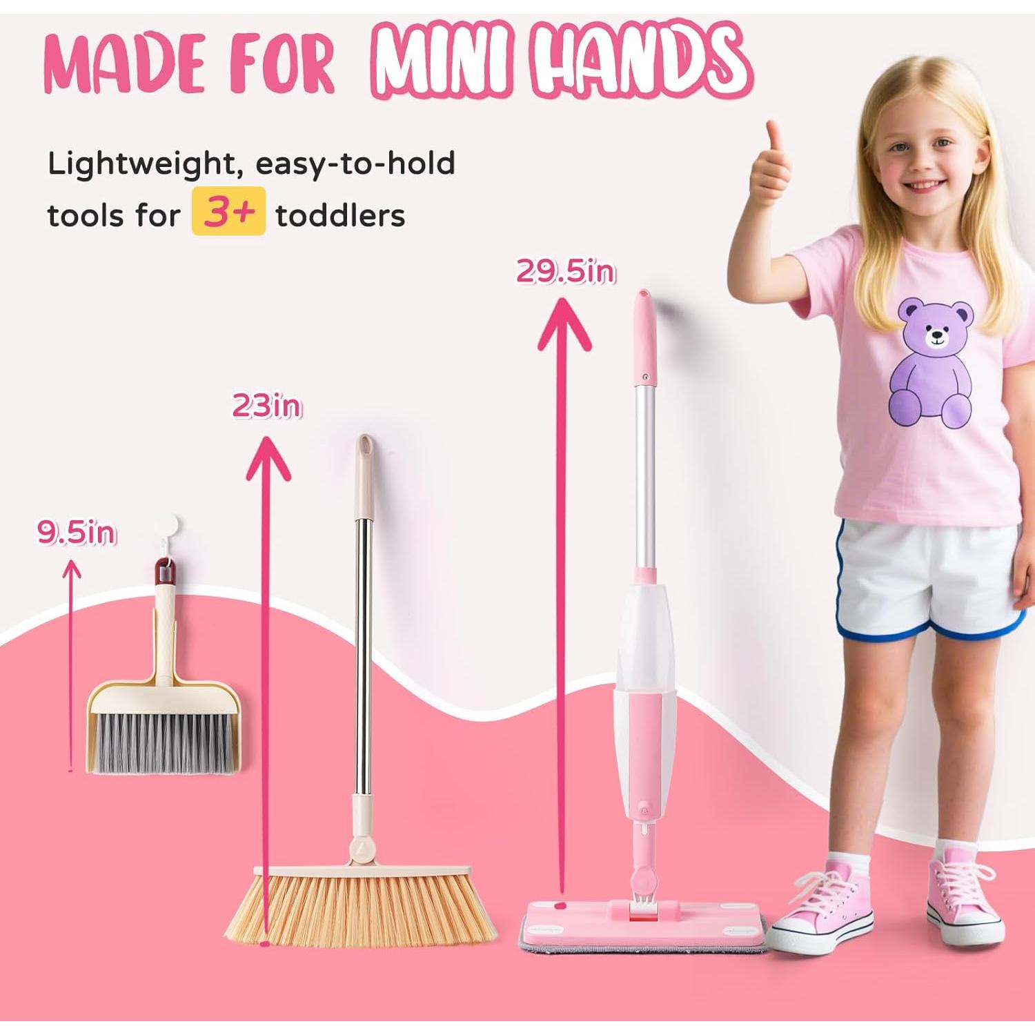 Juego de Limpieza para Niños Yeeammk Mopa Rosa 53 cm