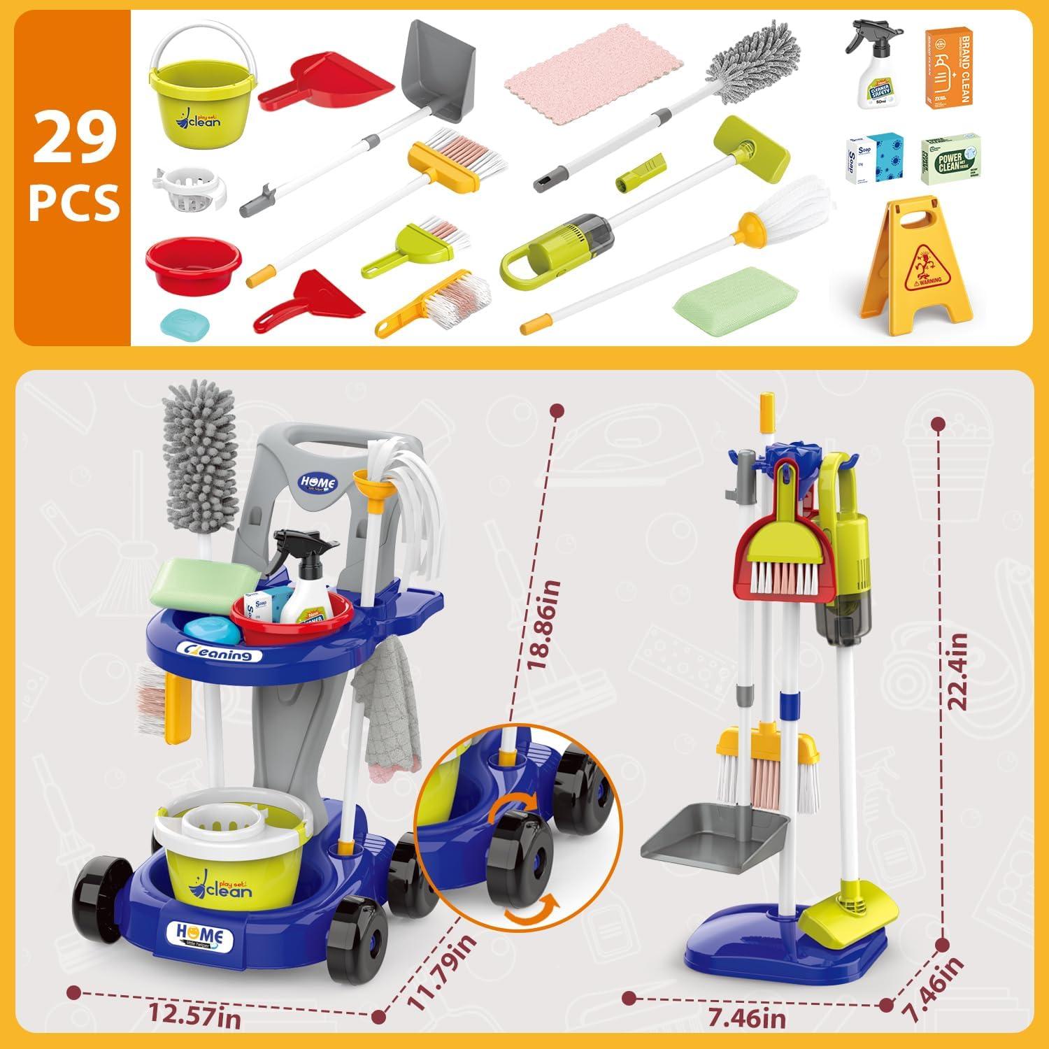Juego de Limpieza para Niños Sotodik 29 Piezas Azul