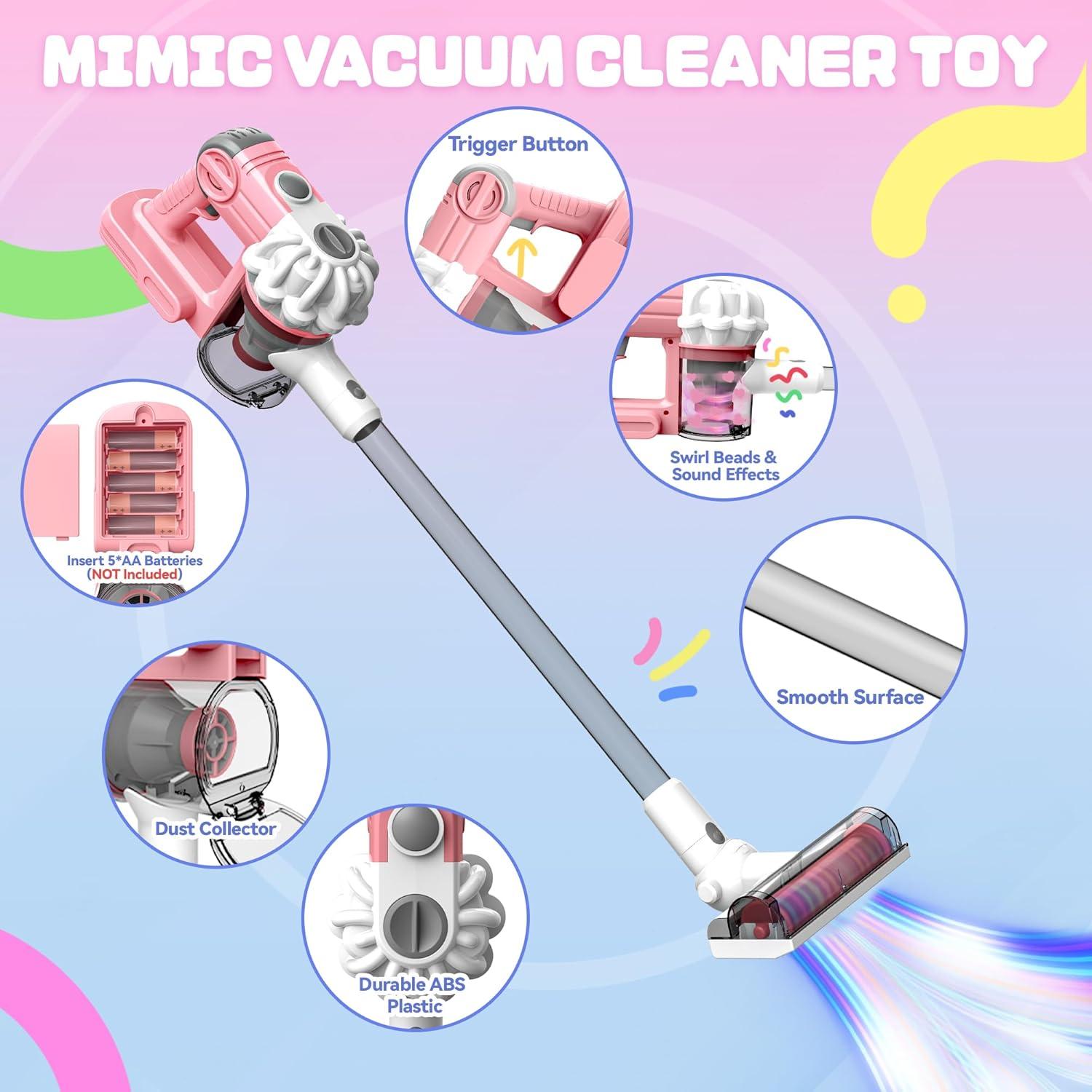Aspiradora de Juguete SmilessKiddo 3 en 1 Rosa con Accesorios