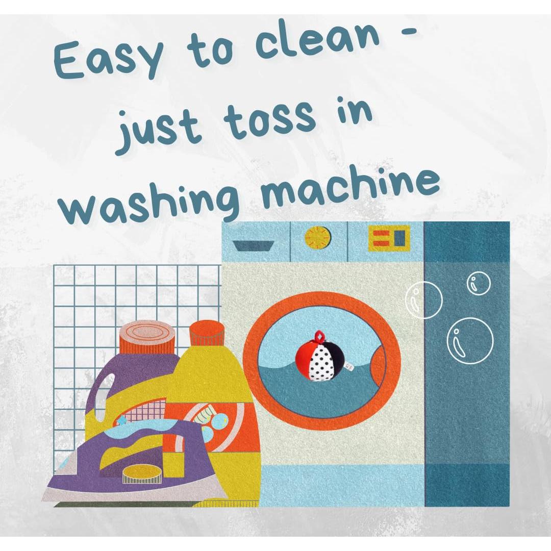 Pelota Suave de Peluche Genius Baby 10.16 cm Negro Blanco Rojo