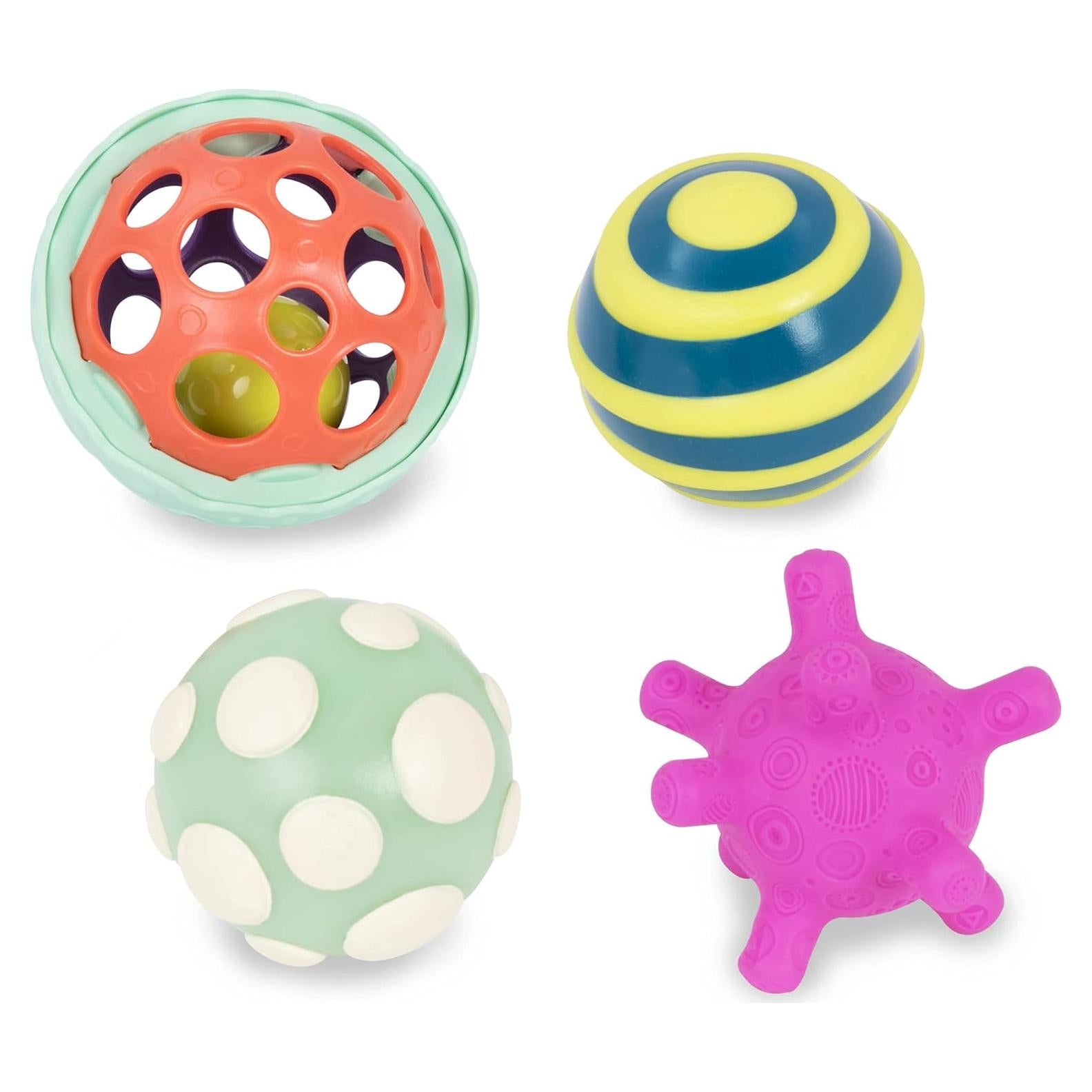 Juego de 4 Pelotas Sensoriales B. juguetes - Bebés 6+ Meses