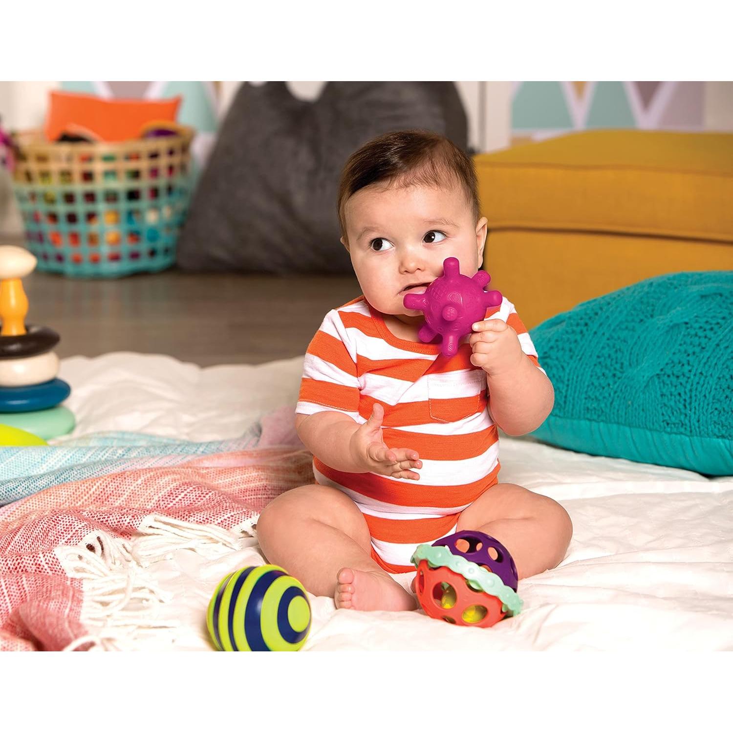 Juego de 4 Pelotas Sensoriales B. juguetes - Bebés 6+ Meses