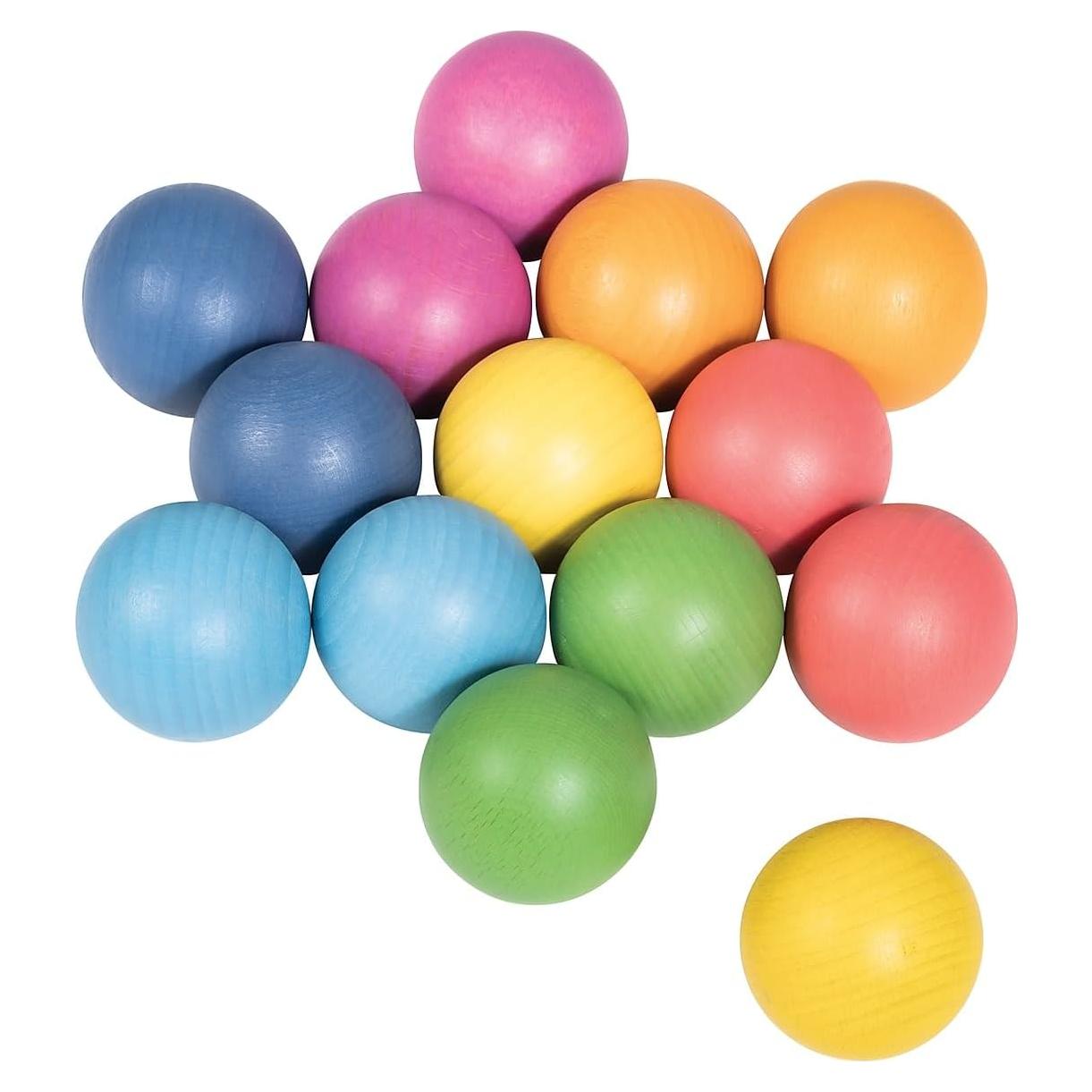 Set de 14 Pelotas de Madera Arcoíris TickiT - Juguete 10m+