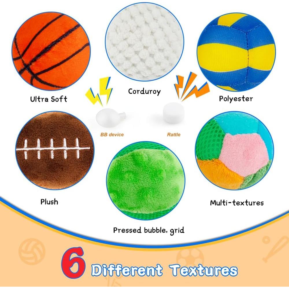 Pelotas Sensoriales para Bebés Beetoy - 6 Texturas y Sonidos