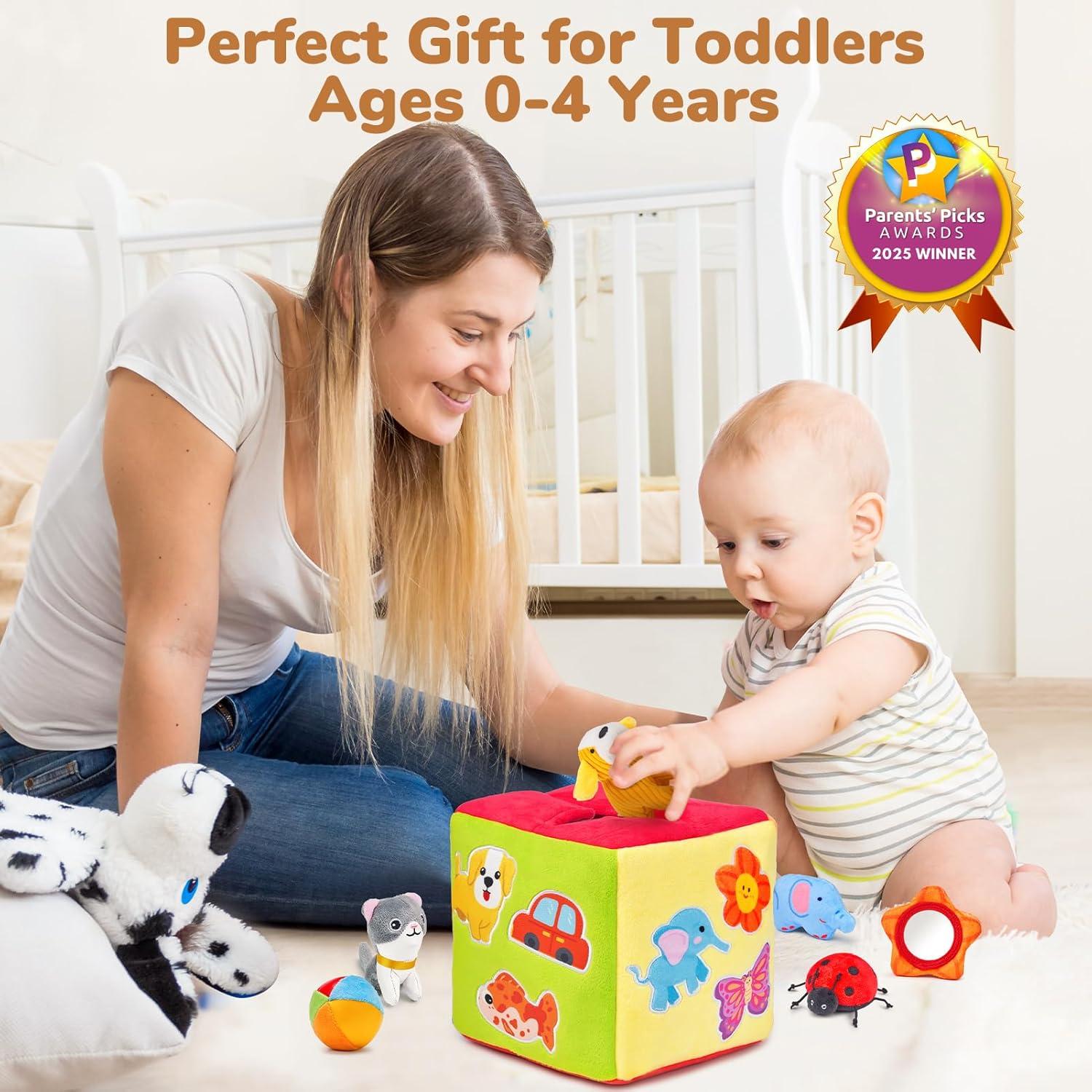 Caja Suave Misteriosa JoyCat con 10 Juguetes Sensoriales para Bebés