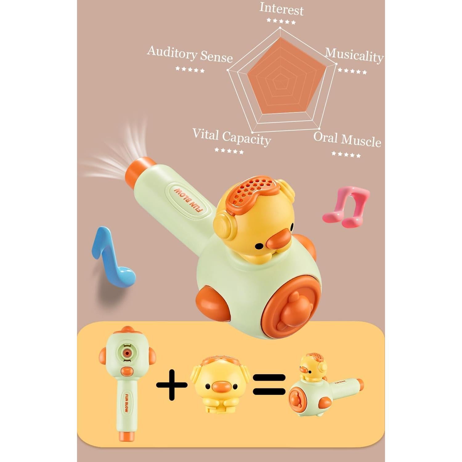 Ejercitador de Respiración ARHEQI para Niños - Juguete Sensorial 3 en 1