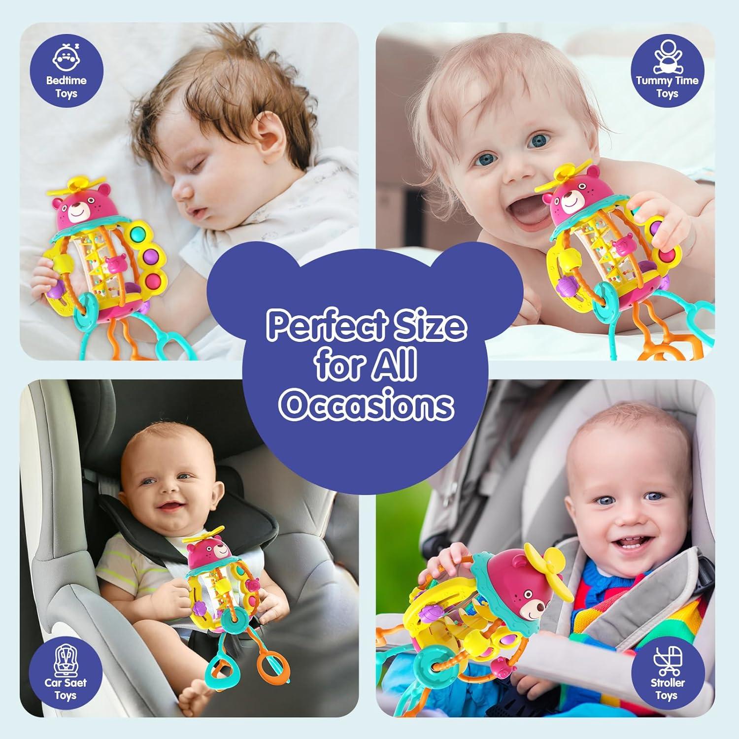 Juguetes Montessori HOLA Sonajero Rojo para Bebés 0-1 Año