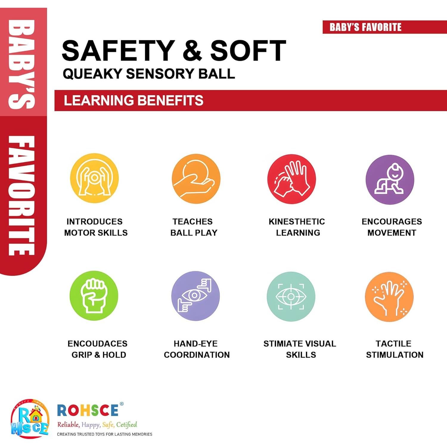 Bolas Sensoriales para Bebés ROHSCE - Juguetes Texturizados 6-12 Meses