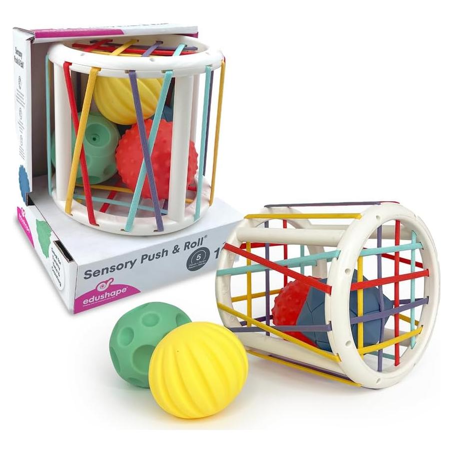 Juguete Sensorial Edushape Push & Roll con 4 Pelotas