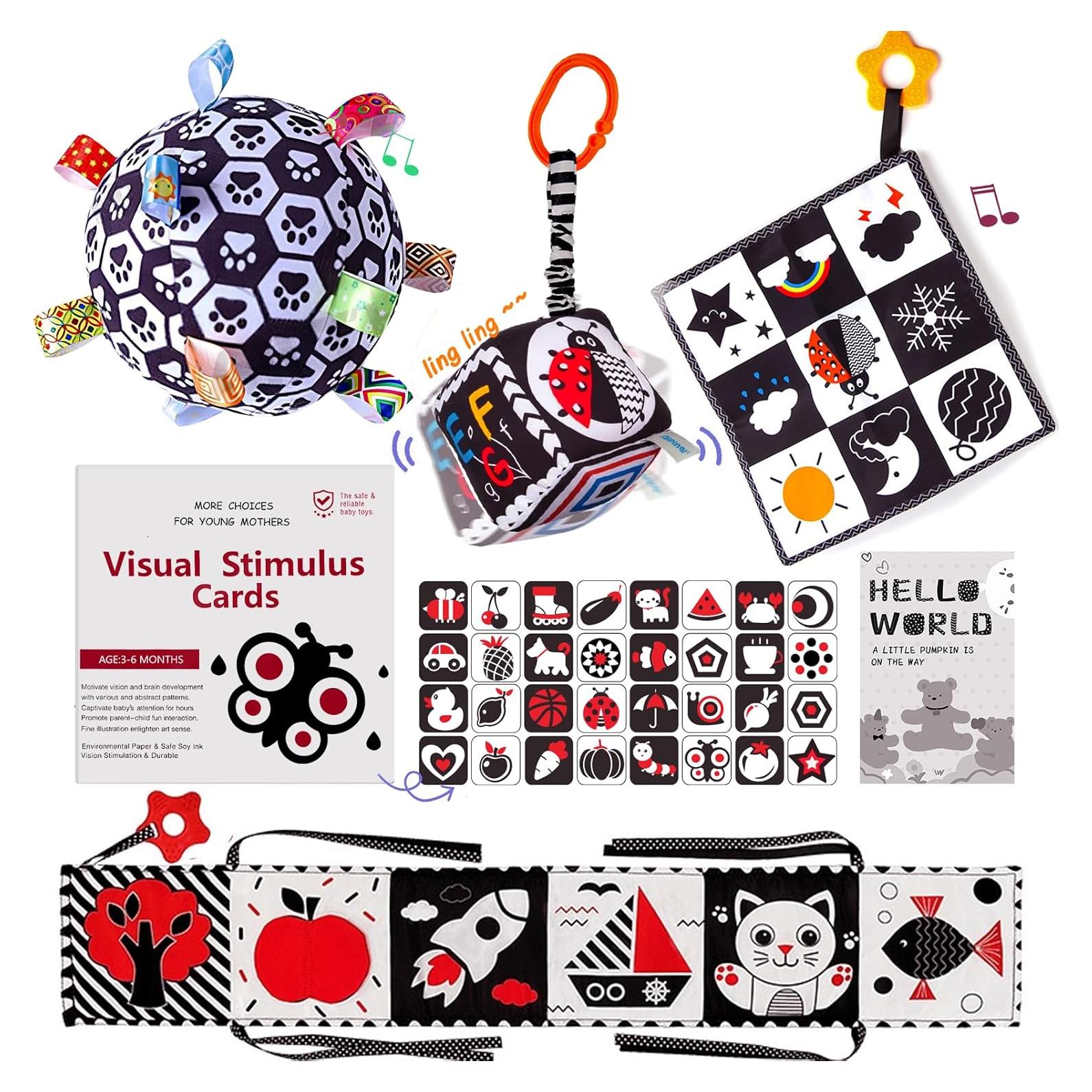 Juguetes Sensoriales Montessori Starrykids en Blanco y Negro