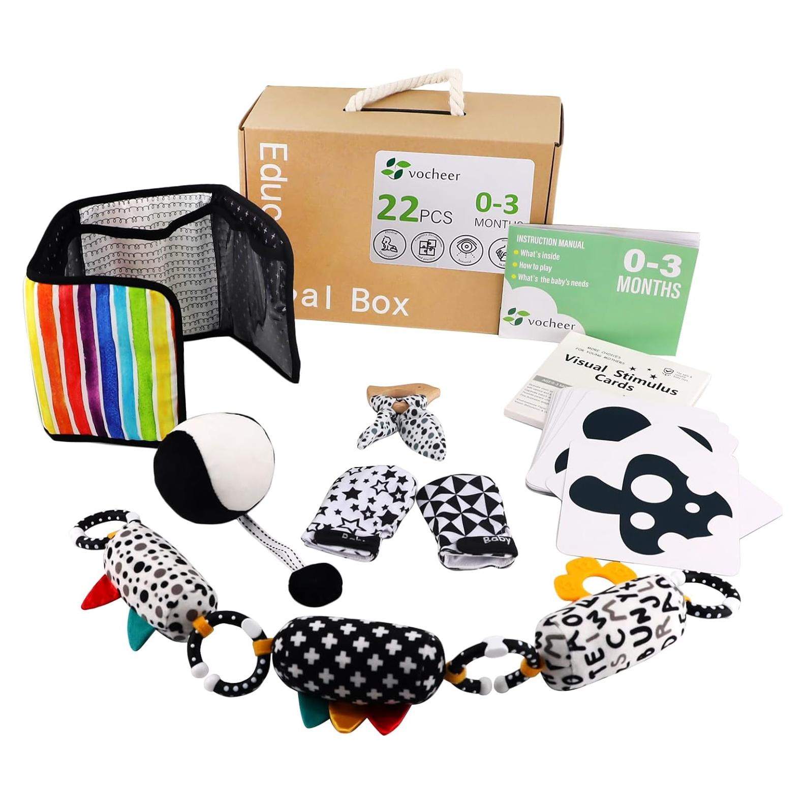 Set de Juguetes Sensoriales Vocheer 21 Piezas para Bebés 0-3 Meses