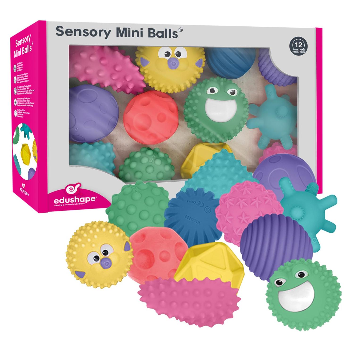 Bolas Sensoriales Mini Edushape - Paquete de 12 para Bebés