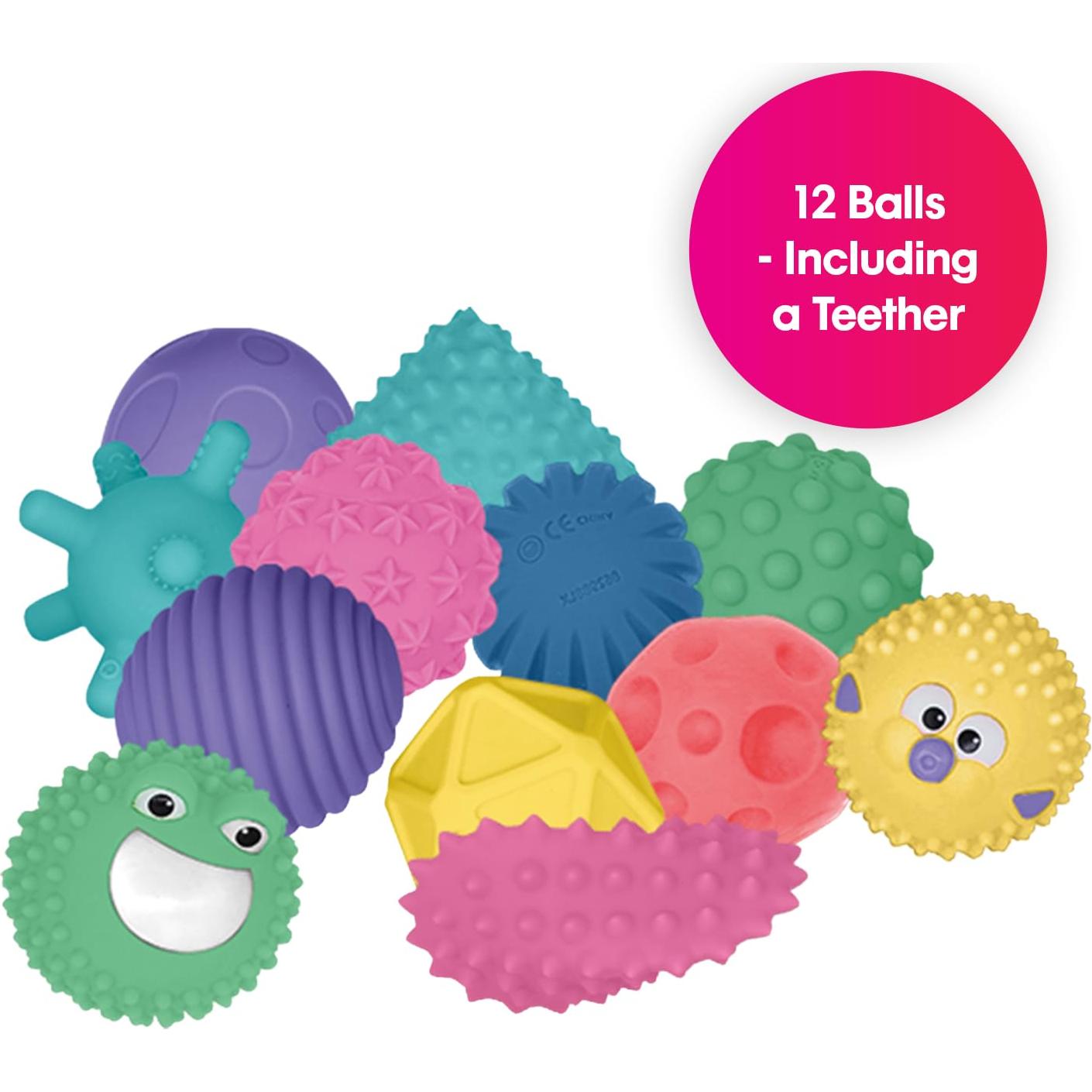 Bolas Sensoriales Mini Edushape - Paquete de 12 para Bebés