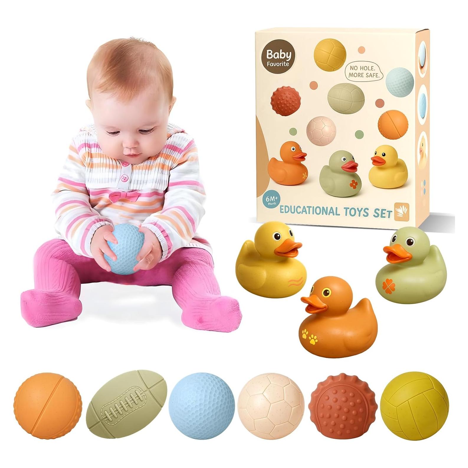 Juguetes de Baño para Bebés ROHSCE - Patitos y Bolas Sensoriales