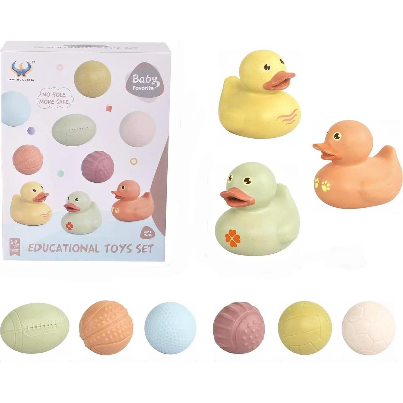 Juguetes de Baño para Bebés ROHSCE - Patitos y Bolas Sensoriales