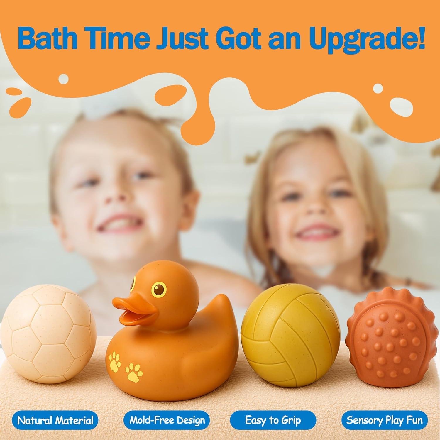 Juguetes de Baño para Bebés ROHSCE - Patitos y Bolas Sensoriales