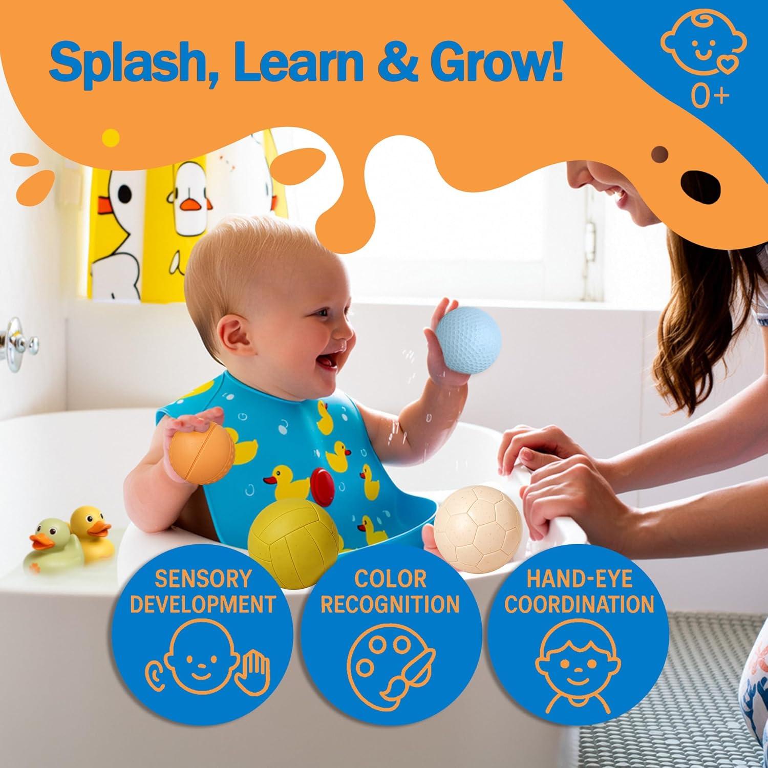 Juguetes de Baño para Bebés ROHSCE - Patitos y Bolas Sensoriales