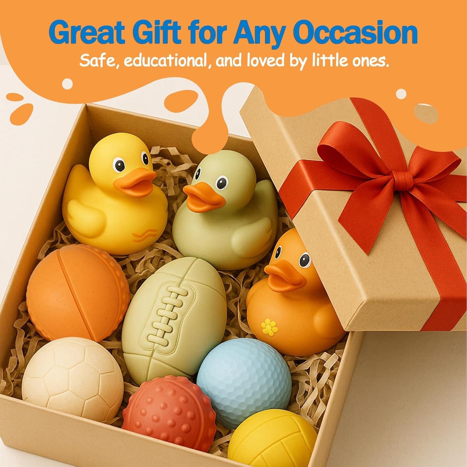 Juguetes de Baño para Bebés ROHSCE - Patitos y Bolas Sensoriales