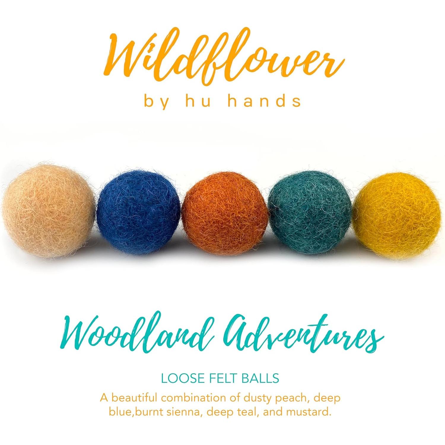 Pompones de Lana de Fieltro 50 Piezas Flor Silvestre Bosque