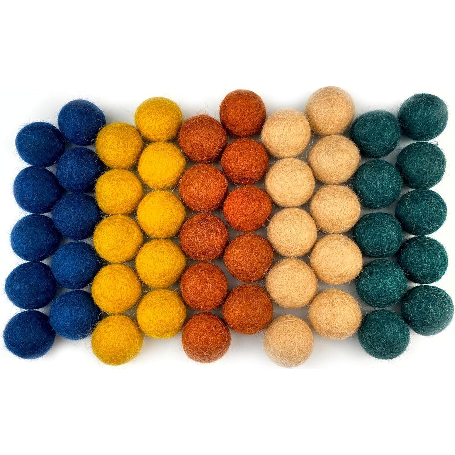 Pompones de Lana de Fieltro 50 Piezas Flor Silvestre Bosque