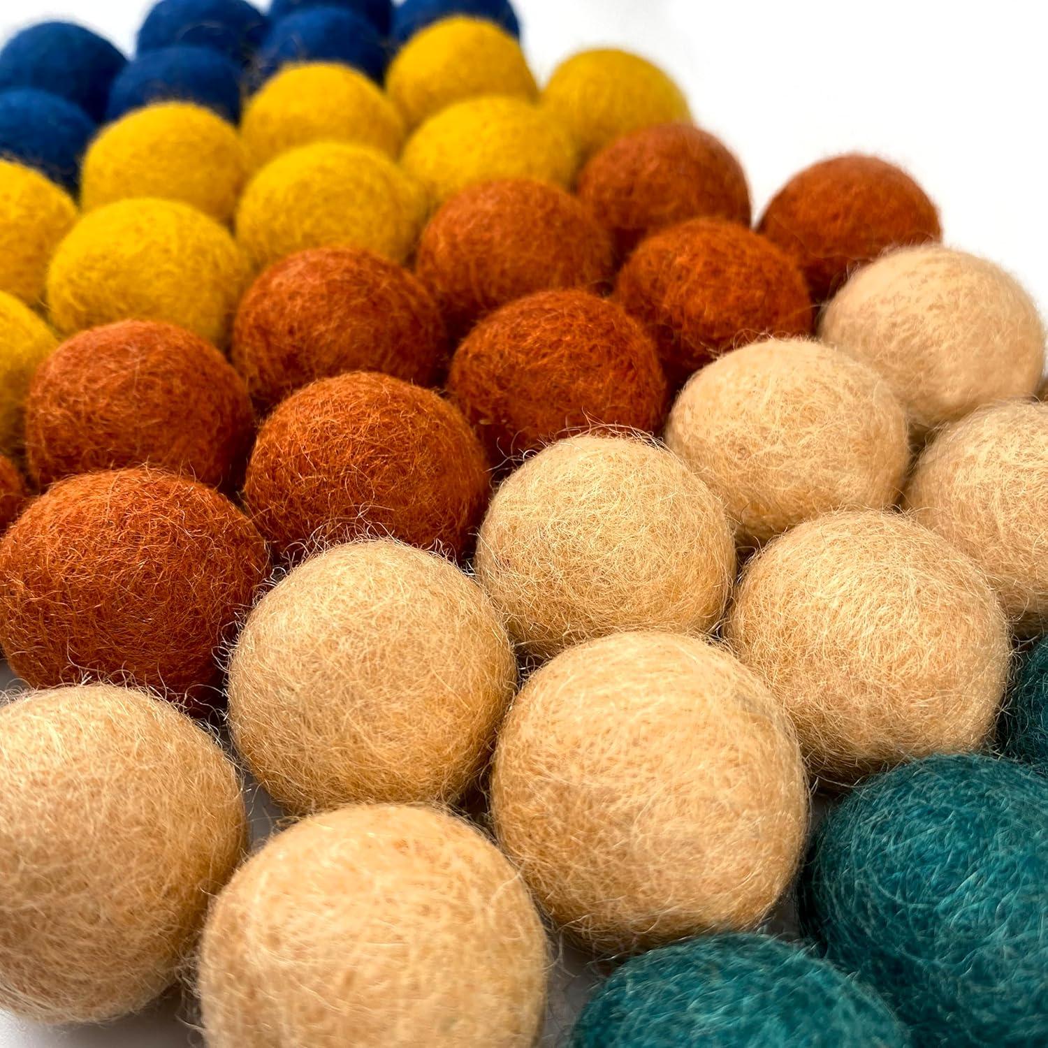 Pompones de Lana de Fieltro 50 Piezas Flor Silvestre Bosque