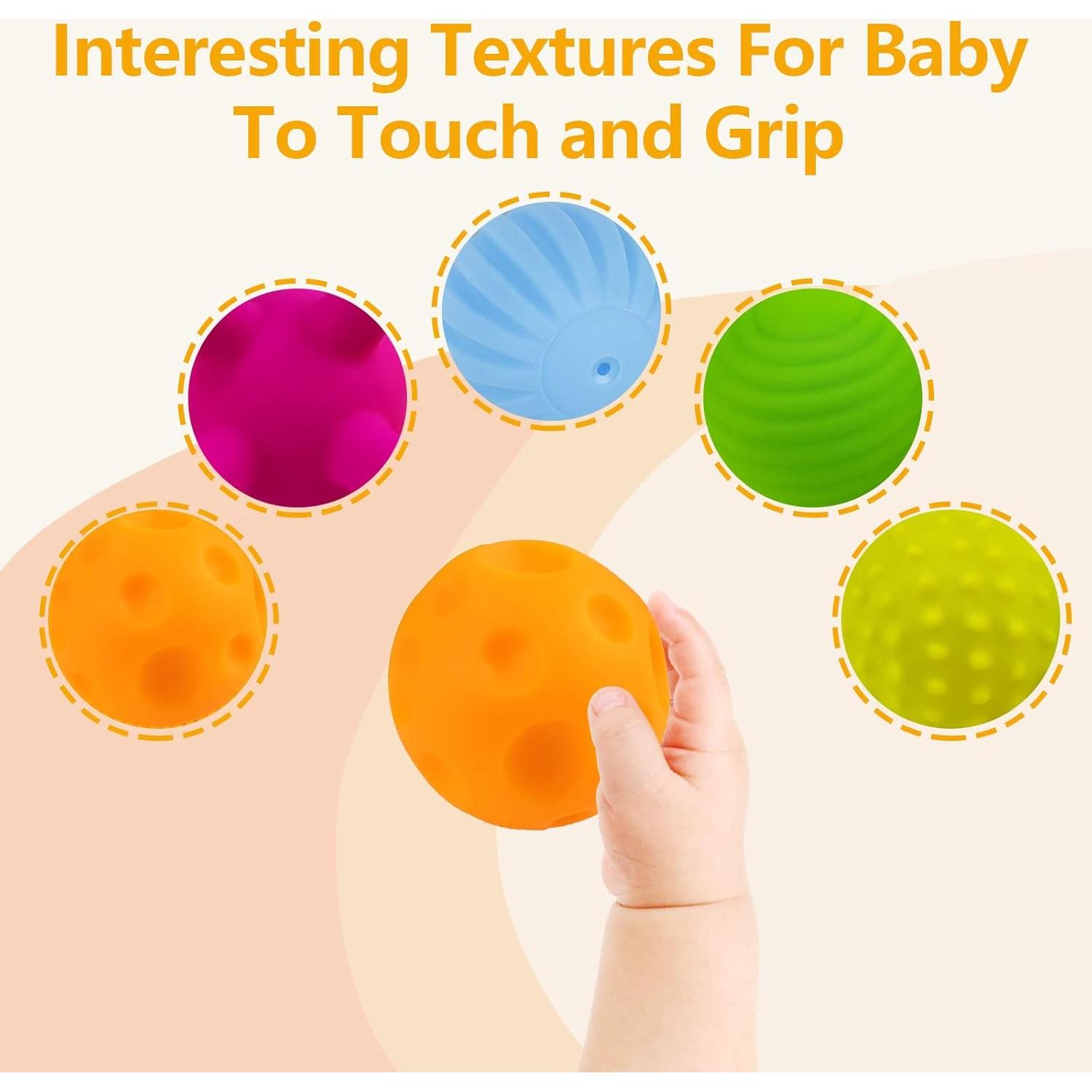 Pelotas Sensoriales ROHSCE 6pcs para Bebés y Niños 1-3 Años