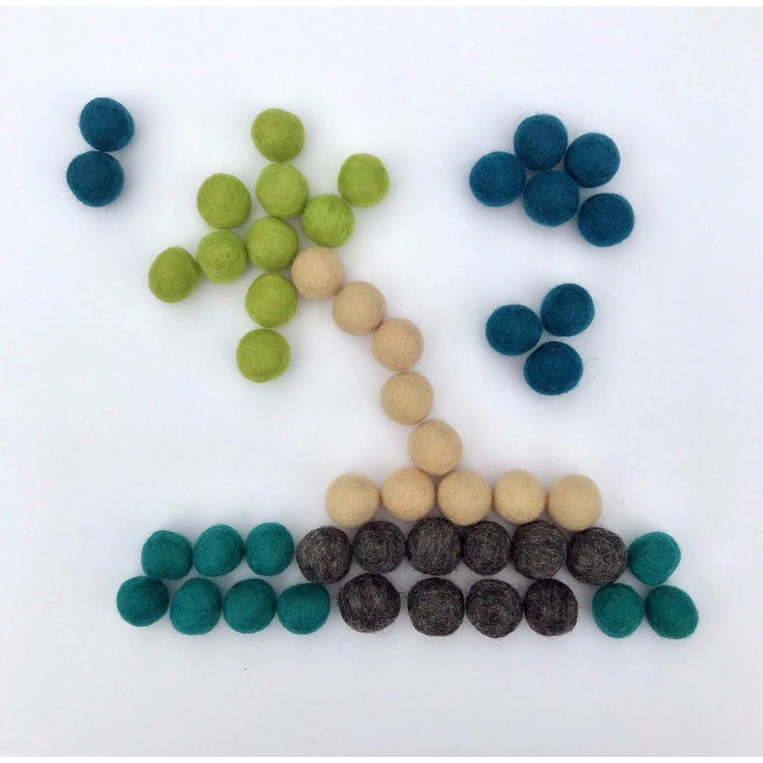 Pompones de Fieltro Hechos a Mano Island Cove - 50 Piezas