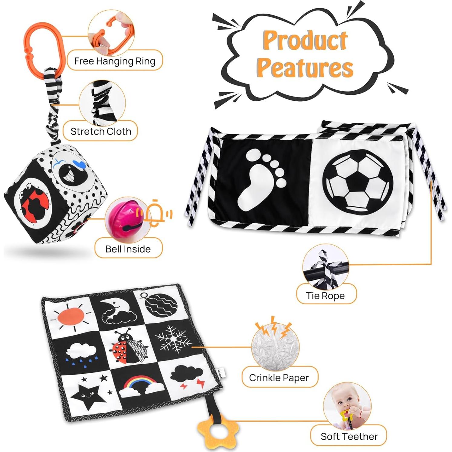 Juguetes Sensoriales para Bebés SAMMAS 0-3 Meses 3 Pcs