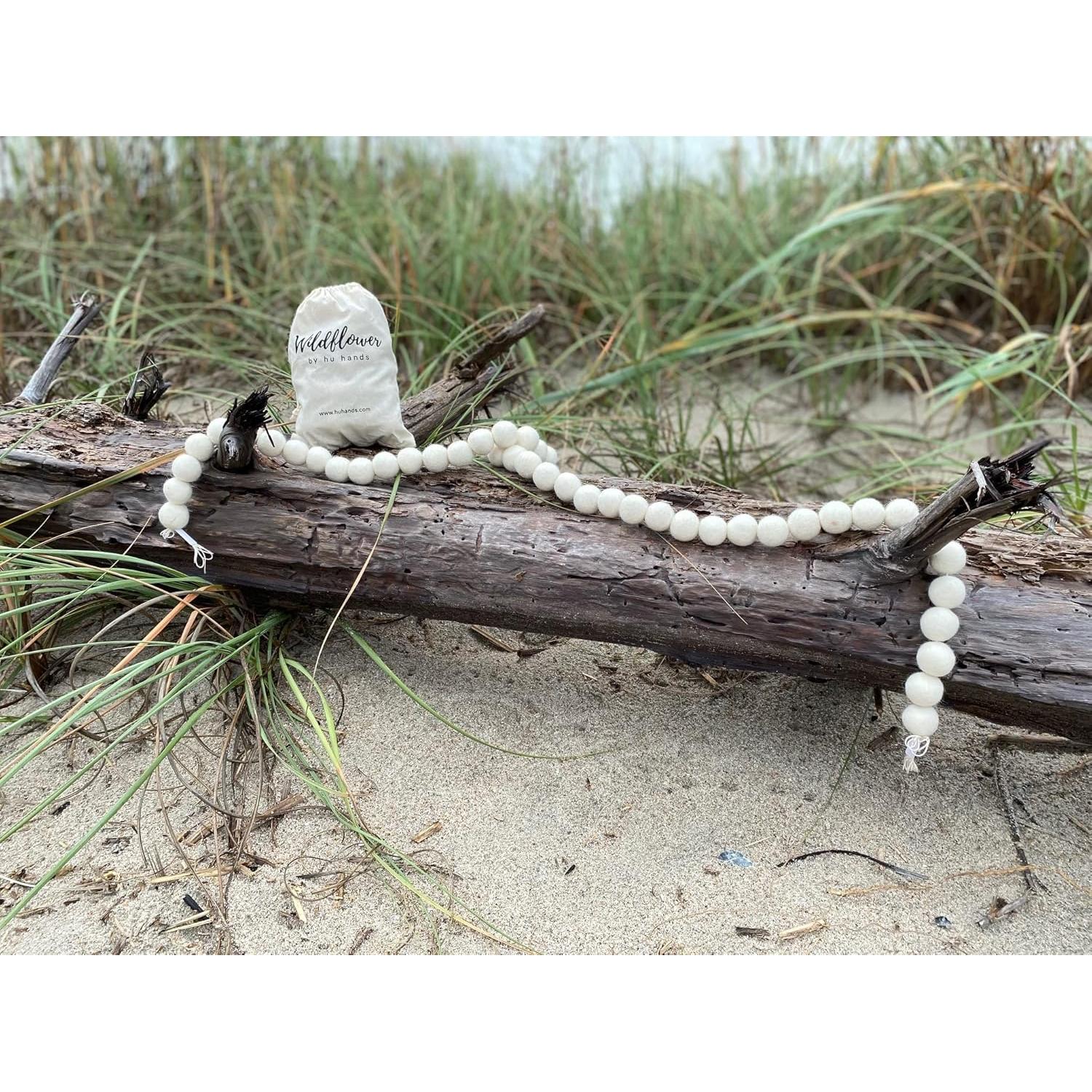 Guirnalda de Pompones de Fieltro Blanco 50 Piezas - Wildflower