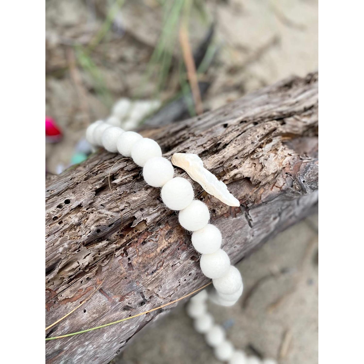 Guirnalda de Pompones de Fieltro Blanco 50 Piezas - Wildflower