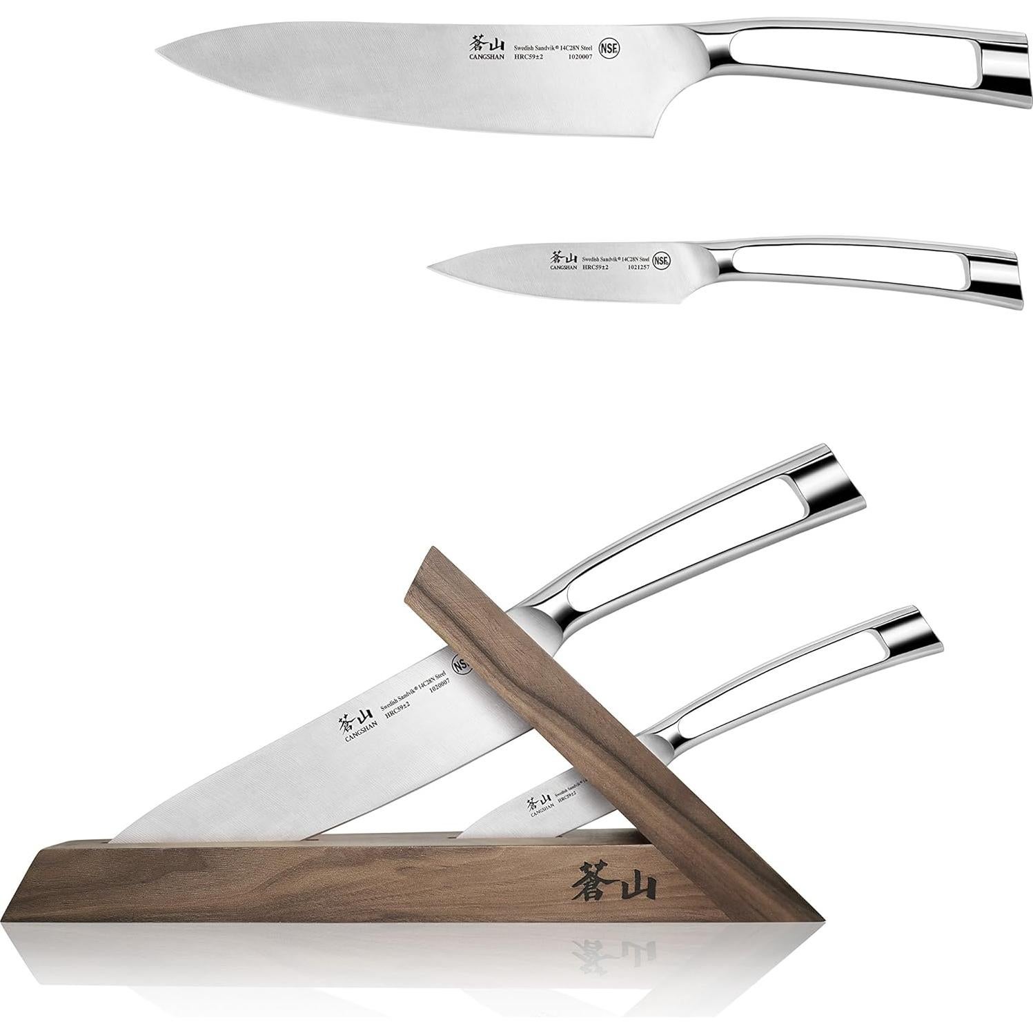 Juego de Cuchillos Forjados Cangshan TN1 3 Piezas Acero Sueco