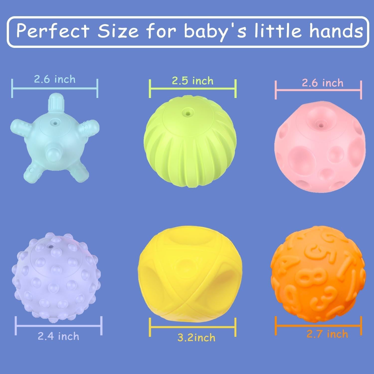 Bolas Sensoriales CALEST 10 PCE para Bebés 6-12 Meses