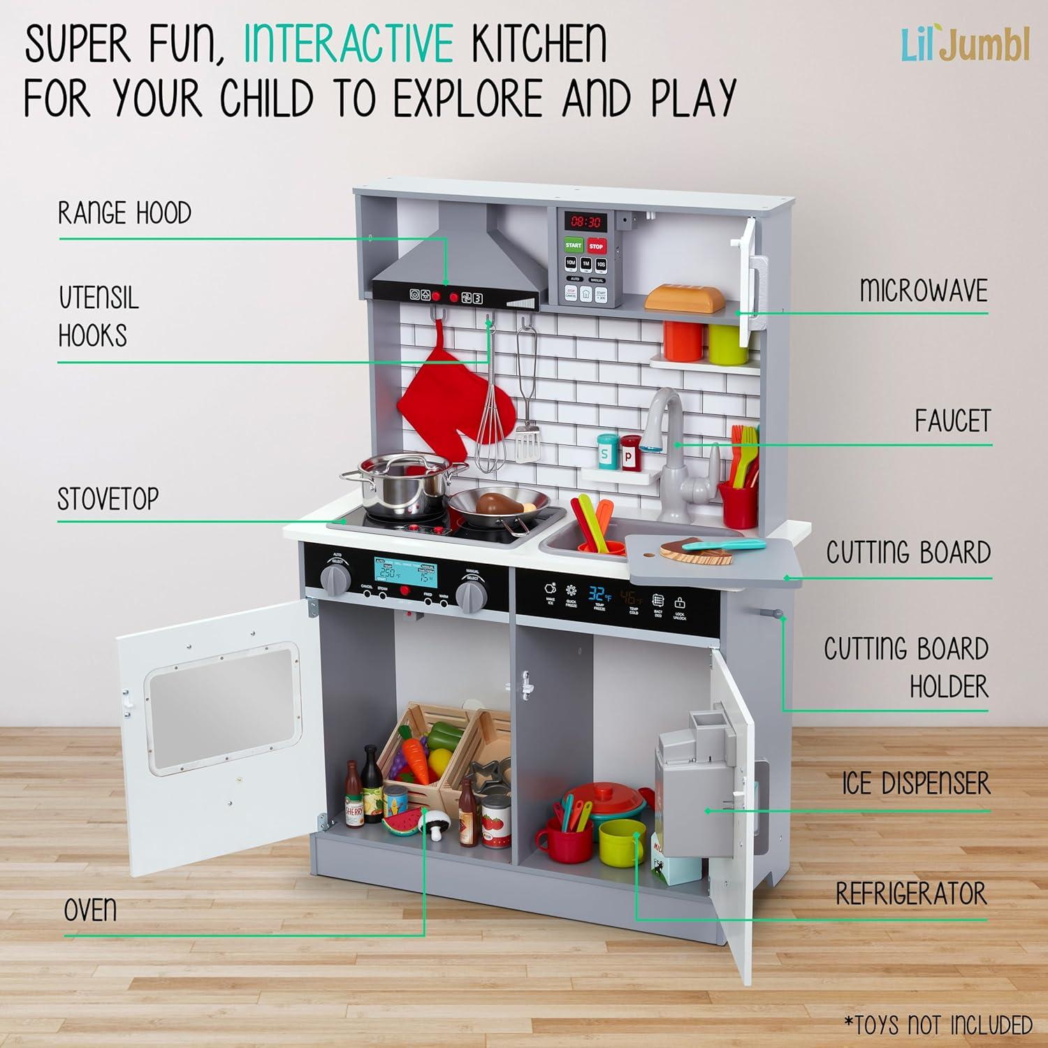 Juego de Cocina de Madera Lil' Jumbl para Niños 65x30x93cm